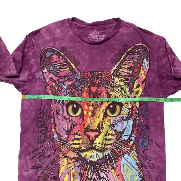 THE MOUNTAIN Rainbow Mystical Cat Purple Tie Dye Long Sleeve Tee Small Unisex - Picture 5 of 7